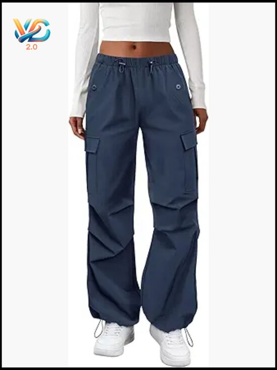 Pants - Cargo Pants Women Elastic Waist Parachute Hiking Pants Water-Resistant